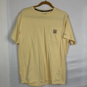 Carhartt Force Pocket Tee Yellow Relaxed Fit Workwear T Shirt Medium